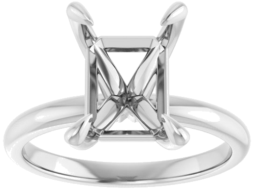 Sužadėtuvių Žiedas „Solitaire“ 10k white gold Emerald 10mm x 8mm (3)