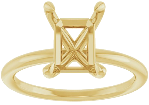 Sužadėtuvių Žiedas „Claw-Prong Solitaire“ 14k yellow gold Emerald 9mm x 7mm (3)