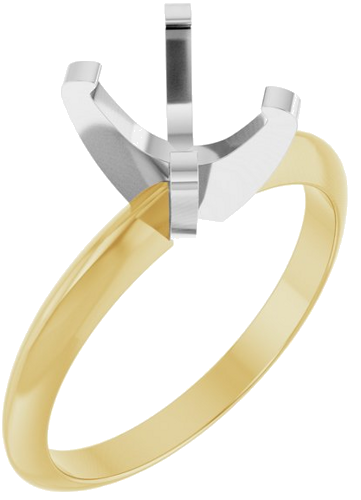 Sužadėtuvių Žiedas „Solitaire“ 585 Baltojo Ir Geltonojo Aukso Oval 8mm x 6mm (1)