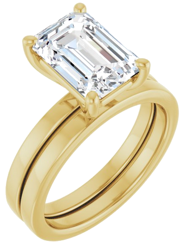 Sužadėtuvių Žiedas „Solitaire“ 14k yellow gold Emerald 10mm x 7mm (6)