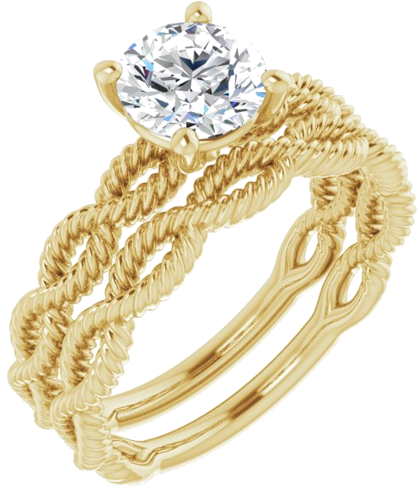 Sužadėtuvių Žiedas „Solitaire Infinity-Inspired“ 14k yellow gold Round 6.5mm (6)