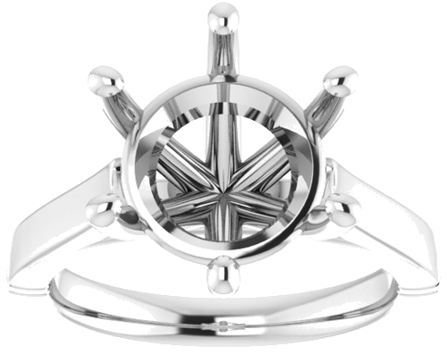 Platinum  11 mm Round Solitaire Engagement Ring Mounting (3)