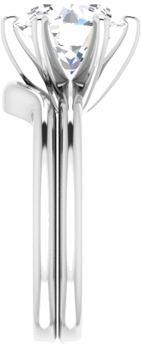 Sužadėtuvių Žiedas „Solitaire“ 585 Baltojo Aukso Round 9.4mm (9)