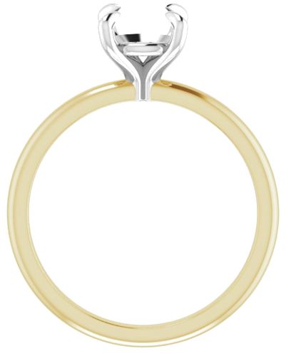 14K Yellow White 7 mm Round Engagement Ring Mounting (2)