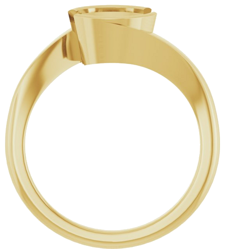 Sužadėtuvių Žiedas „Half-Bezel Solitaire“ 14k yellow gold Round 7.4mm (2)
