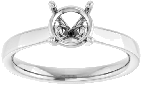 Sužadėtuvių Žiedas „Solitaire“ 14k white gold Round 6.5mm (3)