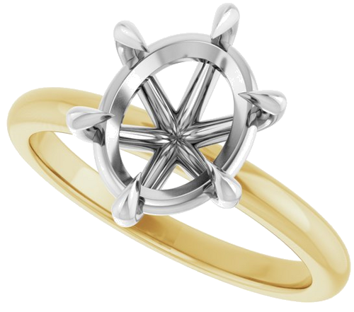 Sužadėtuvių Žiedas „Claw-Prong“ 14k yellow/white gold Oval 10mm x 8mm (5)