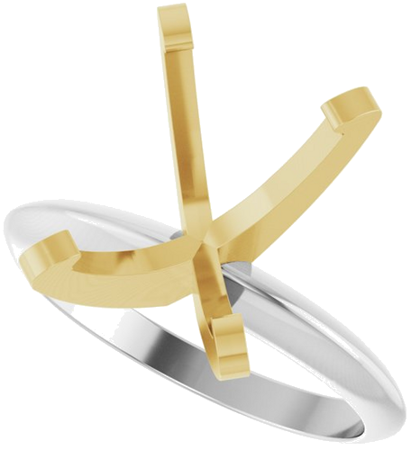 Sužadėtuvių Žiedas „Lightweight Solitaire“ 14k white/yellow gold Oval 12mm x 10mm (5)