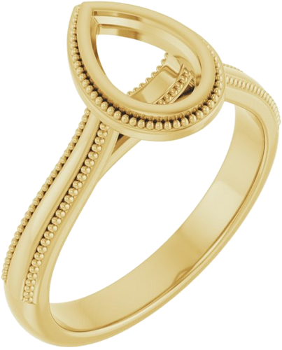 Sužadėtuvių Žiedas „Bezel-Set Solitaire“ 14k yellow gold Pear 8mm x 5mm (1)