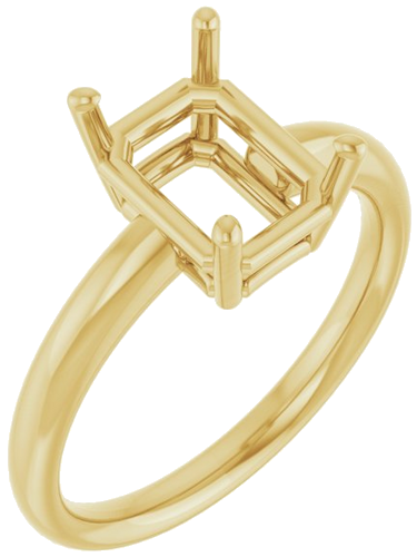 14K Yellow 9x7 mm Emerald Engagement Ring Mounting (1)