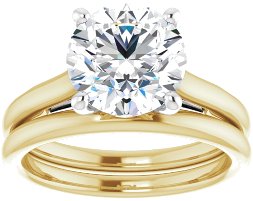 Sužadėtuvių Žiedas 14k yellow/white gold Round 8.8mm (8)