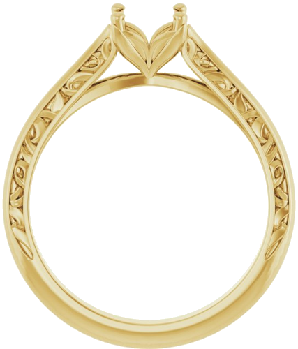 Sužadėtuvių Žiedas „Solitaire Sculptural“ 14k yellow gold Round 5.8mm (2)