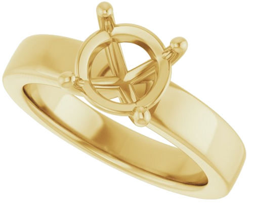 14K Yellow 8 mm Round Solitaire Engagement Ring Mounting (5)