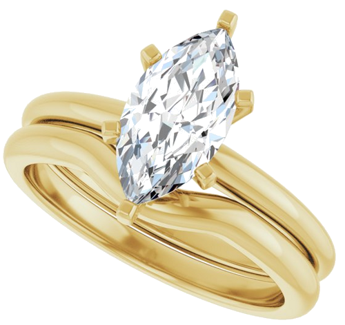 Sužadėtuvių Žiedas 14k yellow gold Marquise 11mm x 5.5mm (10)