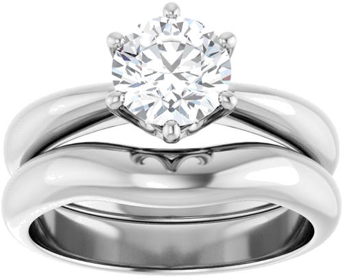 Sužadėtuvių Žiedas „Solitaire Crown-Inspired“ 14k white gold Round 6.5mm (8)