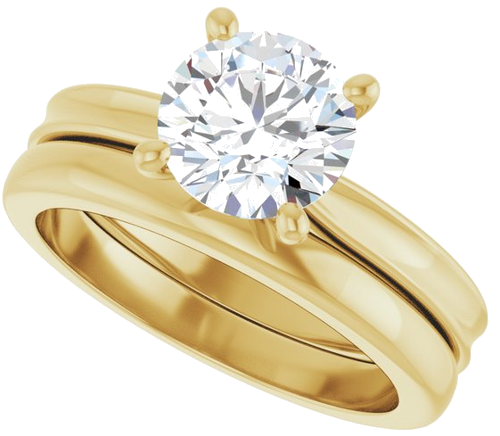 Sužadėtuvių Žiedas 14k yellow gold Round 7.4mm (10)