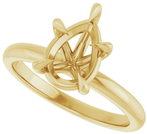14K Yellow 10x7 mm Pear Solitaire Engagement Ring Mounting (5)