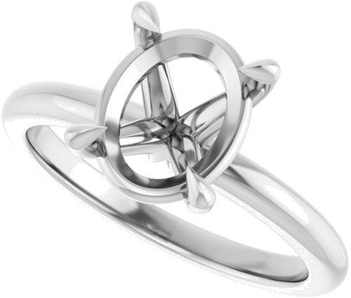 Sužadėtuvių Žiedas 950 Platinos Oval 10mm x 8mm (5)