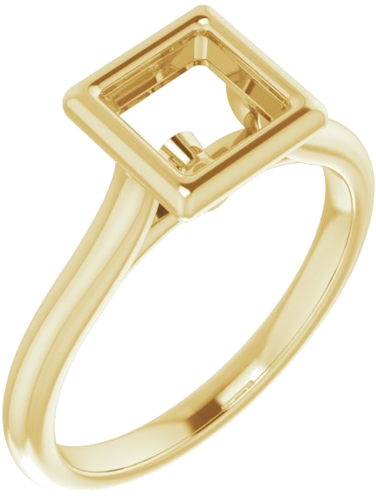 Sužadėtuvių Žiedas „Bezel-Set Accented“ 14k yellow gold Square 5.5mm (1)