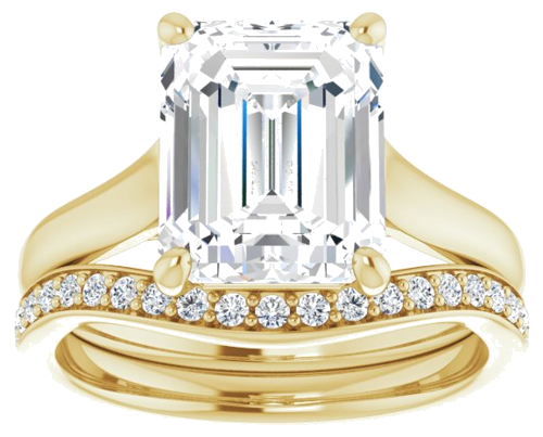 Sužadėtuvių Žiedas „Solitaire“ 585 Geltonojo Aukso Emerald 10mm x 8mm (8)