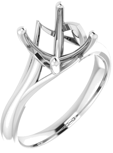 Sužadėtuvių Žiedas „Solitaire“ 14k white gold Round 9mm (1)
