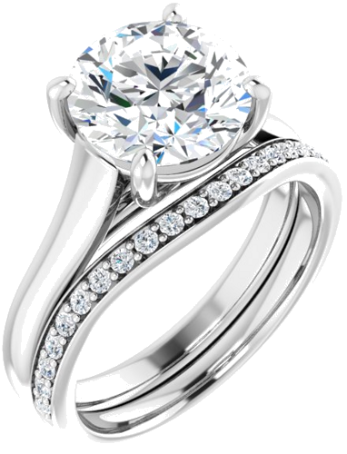 14K White 9 mm Round Solitaire Engagement Ring Mounting (6)