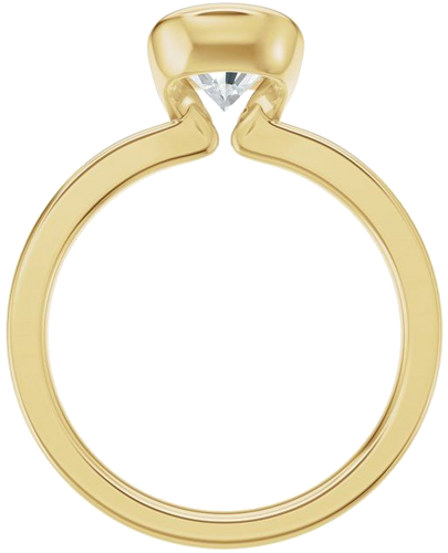 Sužadėtuvių Žiedas „Half Bezel Solitaire“ 14k yellow gold Oval 10mm x 7mm (2)