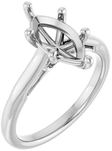 10K White  12x6 mm Marquise Solitaire Engagement Ring Mounting (1)