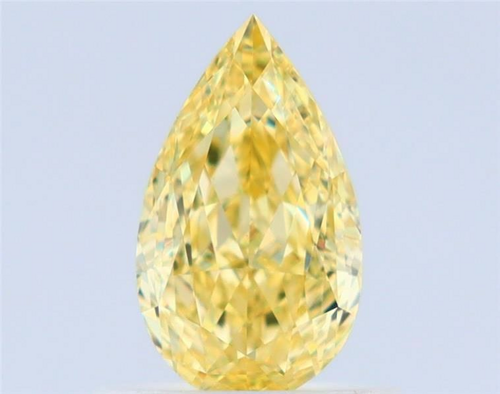 0.6 carat Fancy Intense Yellow-IF Natūralus Pear Deimantas (1)