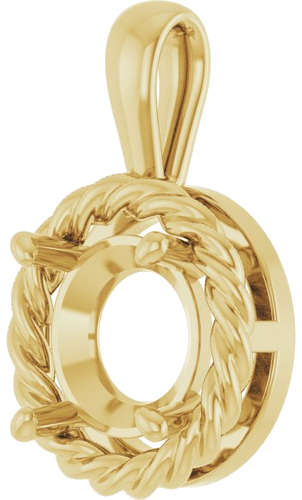 Pakabukas „Rope Solitaire Charm“ 14k yellow gold Round 8mm (2)