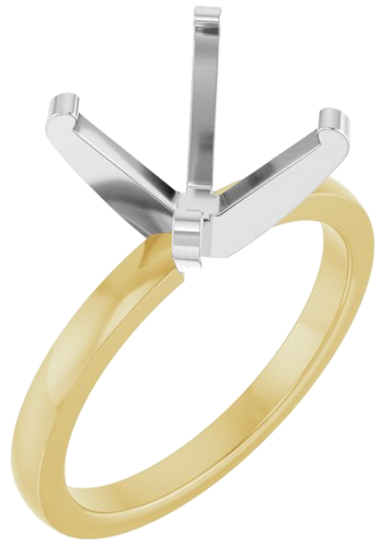 Sužadėtuvių Žiedas „Solitaire“ 14k yellow/white gold Round 10.4mm (1)