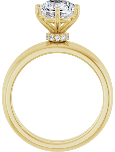 Sužadėtuvių Žiedas „Accented“ 14k yellow gold Round 8mm (7)