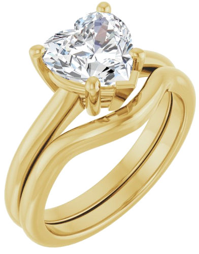 Sužadėtuvių Žiedas „V-End Prong“ 10k yellow gold Heart 8mm (6)