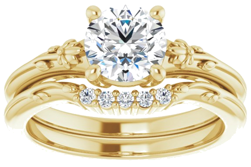 Sužadėtuvių Žiedas „Solitaire“ 18k yellow gold Round 6.5mm (8)