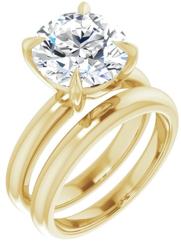 14K Yellow 10 mm Round Solitaire Engagement Ring Mounting (6)