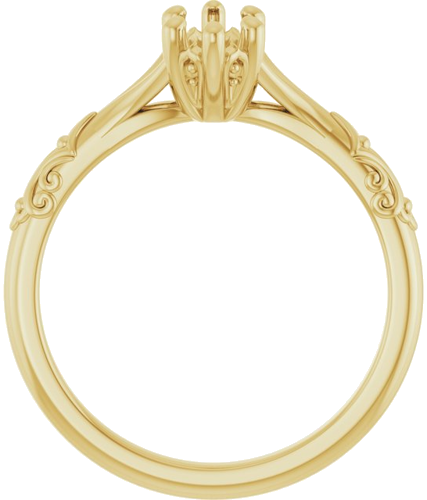 Sužadėtuvių Žiedas „Solitaire Split Shank“ 585 Geltonojo Aukso Marquise 8mm x 4mm (2)