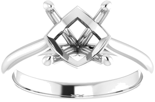 14K White 9 mm Round Solitaire Engagement Ring Mounting (3)