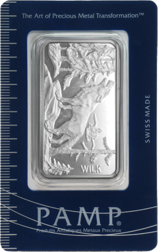 1 oz kolekcijas investīciju sudraba stienis Wilk PAMP (2)