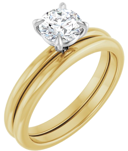 Sužadėtuvių Žiedas „Claw-Prong“ 14k yellow/white gold Round 5.8mm (6)