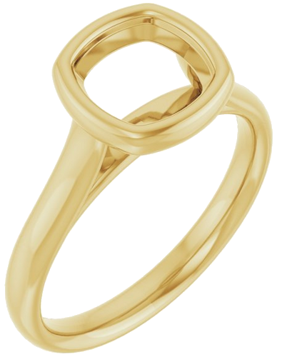 14K Yellow  7 mm Cushion Solitaire Engagement Ring Mounting (1)