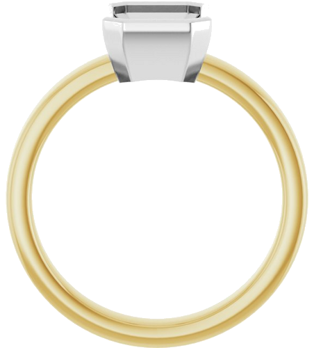 14K Yellow White 8x6 mm Emerald Solitaire Engagement Ring Mounting (2)