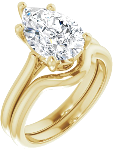 Sužadėtuvių Žiedas „Solitaire“ 14k yellow gold Pear 12mm x 8mm (6)