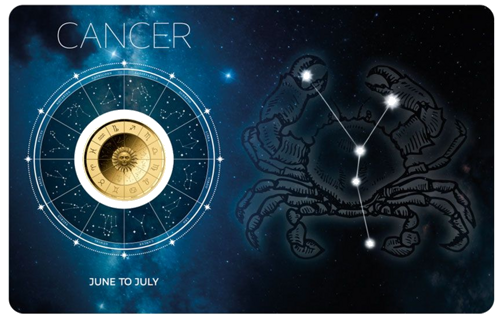 1/1000 oz Vēzis (Zodiac Series) 3000 franku Čada zelta monēta (1)