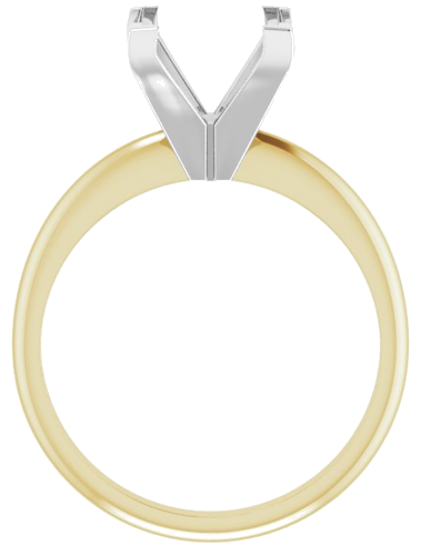 Sužadėtuvių Žiedas „V-End Solitaire“ 585 Baltojo Ir Geltonojo Aukso Square 8mm (2)