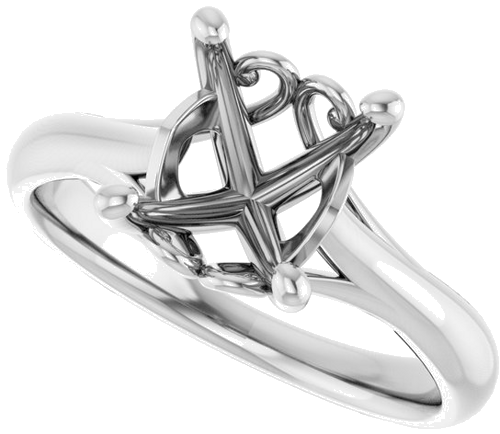 Platinum  10x8 mm Oval Solitaire Engagement Ring Mounting (5)