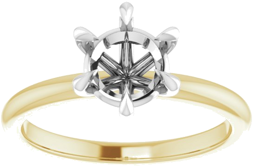Sužadėtuvių Žiedas „Claw-Prong“ 14k yellow/white gold Round 7mm (3)