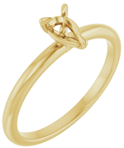 14K Yellow  6x4 mm Pear Solitaire Engagement Ring Mounting (1)