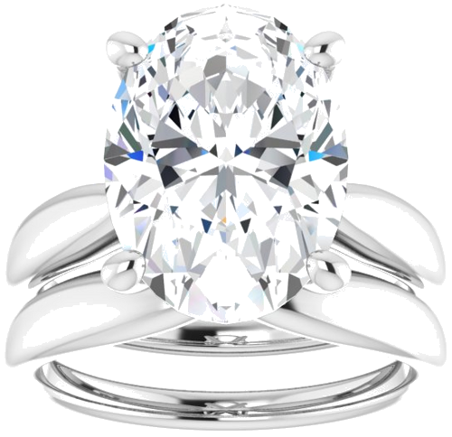 Sužadėtuvių Žiedas 14k white gold Oval 14mm x 10mm (8)