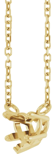 14K Yellow 5 mm Heart Solitaire 18  Necklace (2)