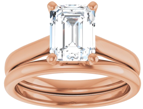 14K Rose 8x6 mm Emerald Engagement Ring Mounting (8)